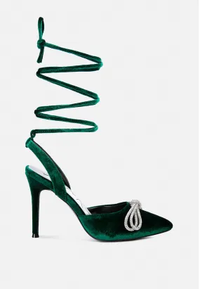 big treat rhinestone embellished lace up sandals