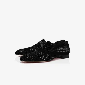 Black Dress Loafers Gliiter Leather