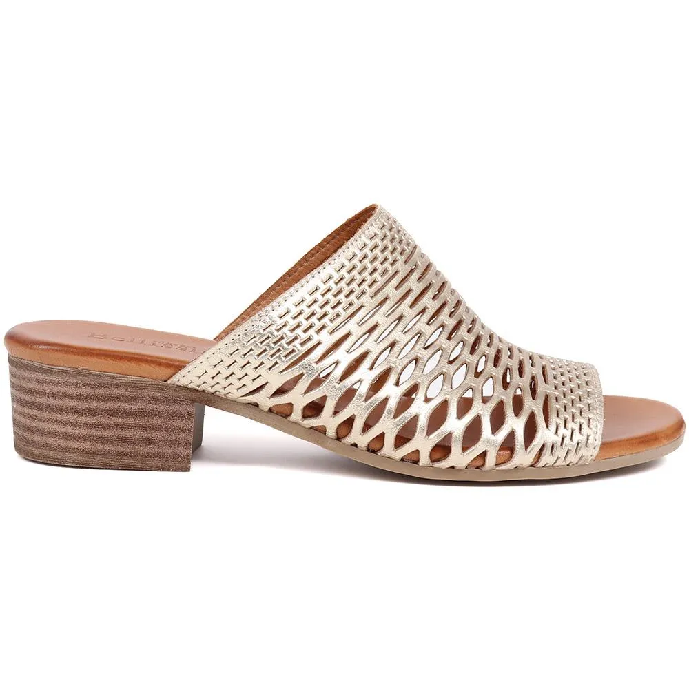 Block-Heeled Leather Sandals  - BELMET39007 / 325 481