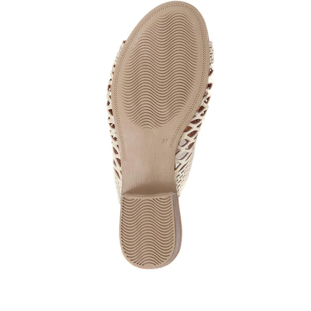 Block-Heeled Leather Sandals  - BELMET39007 / 325 481