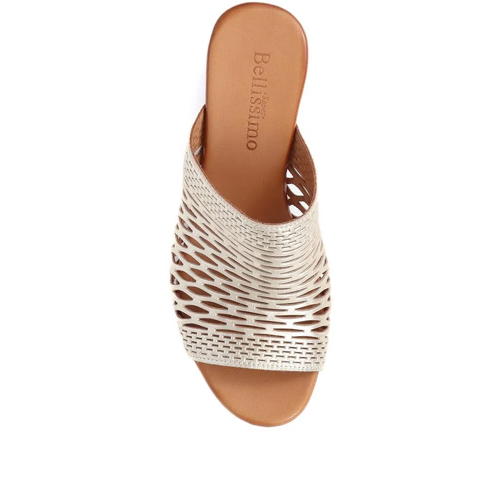 Block-Heeled Leather Sandals  - BELMET39007 / 325 481