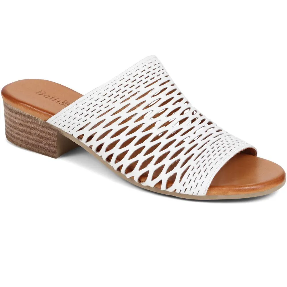 Block-Heeled Leather Sandals  - BELMET39007 / 325 481