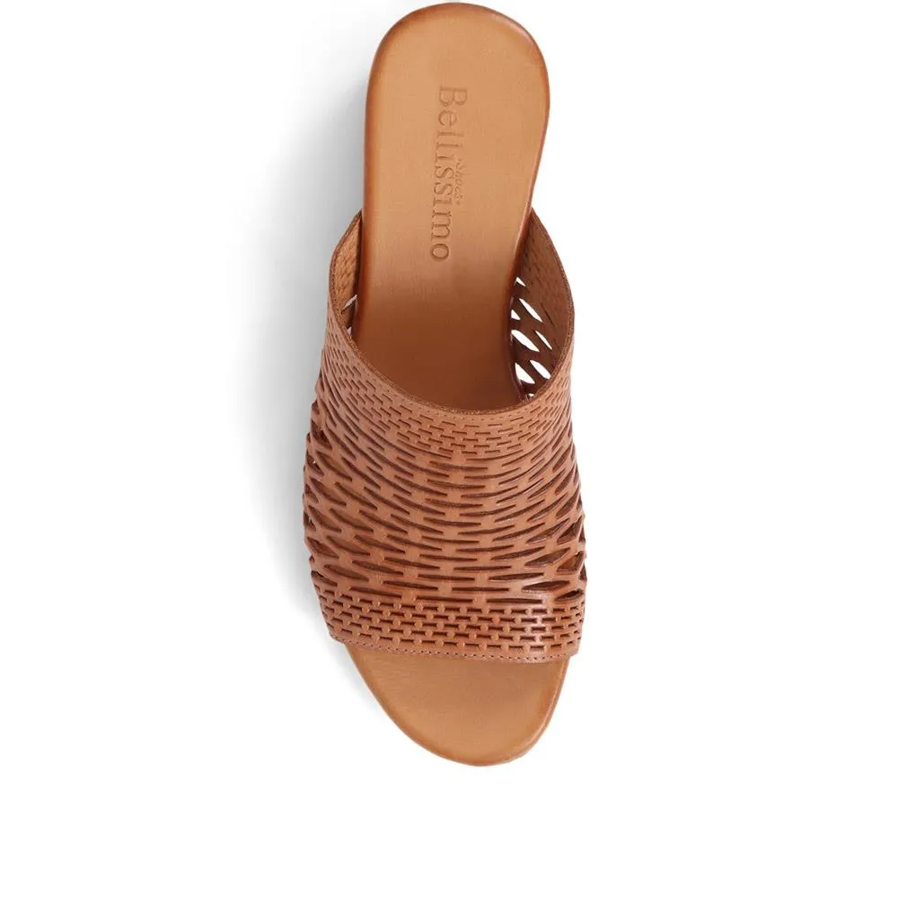 Block-Heeled Leather Sandals  - BELMET39007 / 325 481