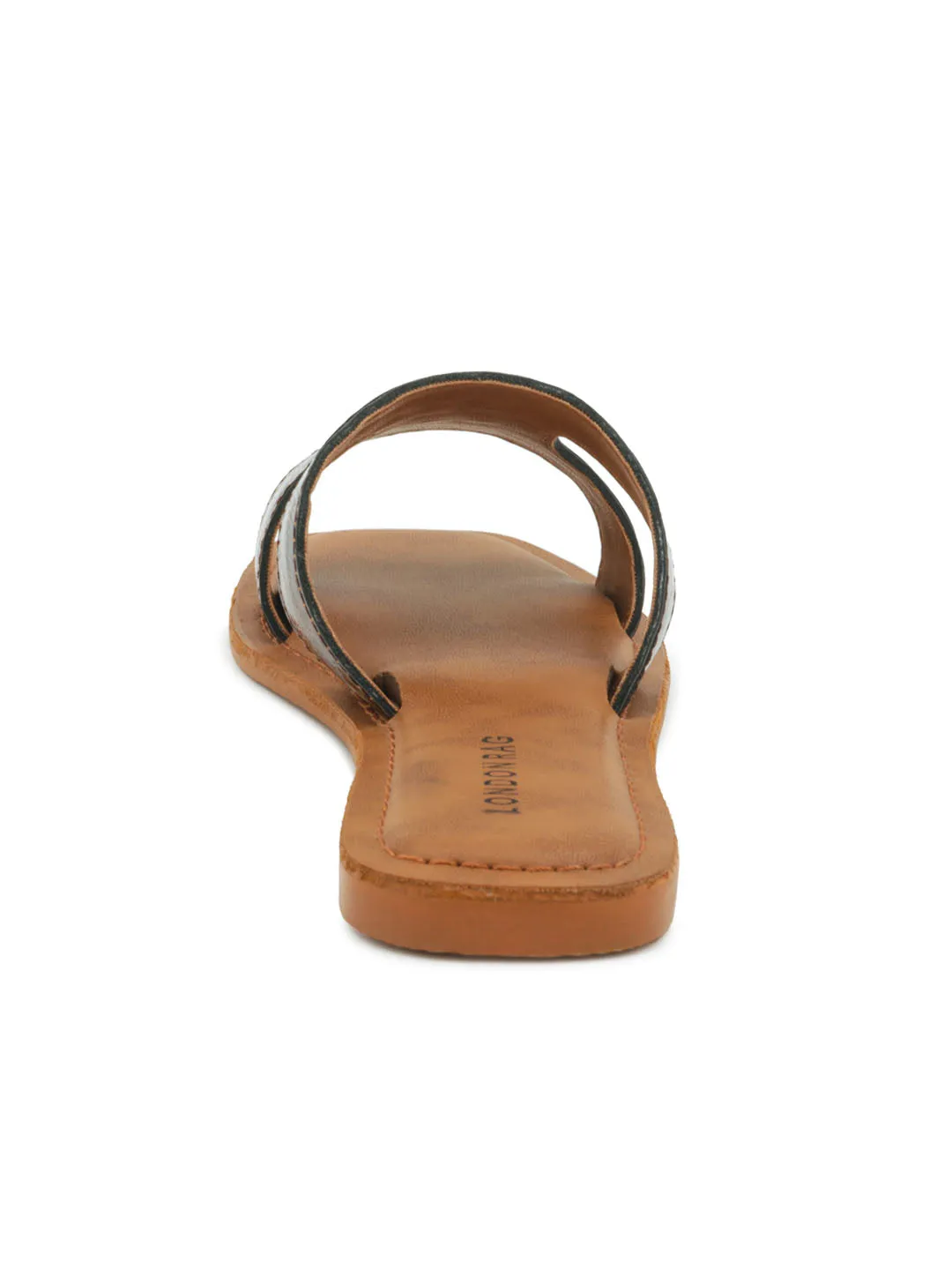 Bronze Croc Print Slip-On Sandal