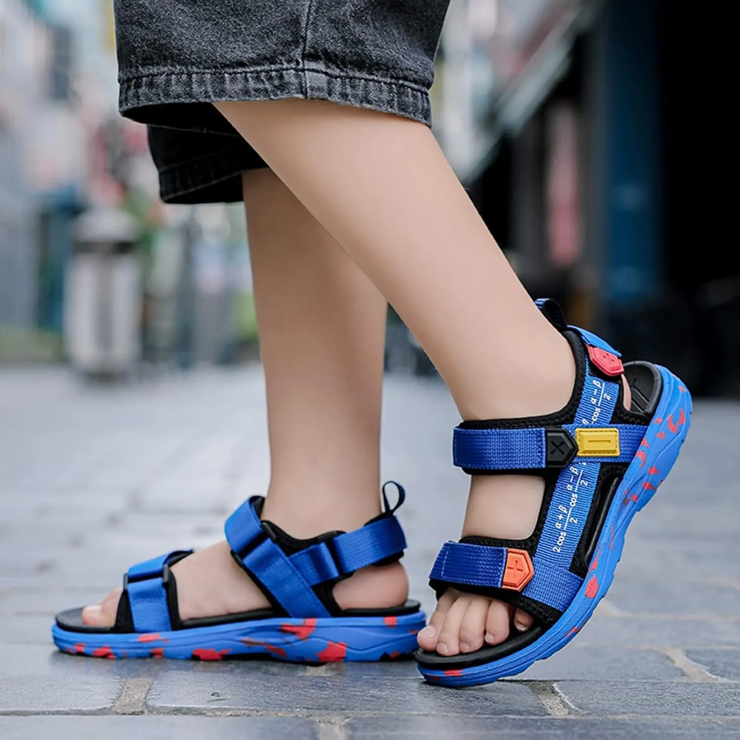 Children Shoes Beach Sandals Light Boy Sandals Big Children Soft Bottom Boy Beach Shoes Little Boy Shoes Size 2 (Blue, 2.5 Big Kids)