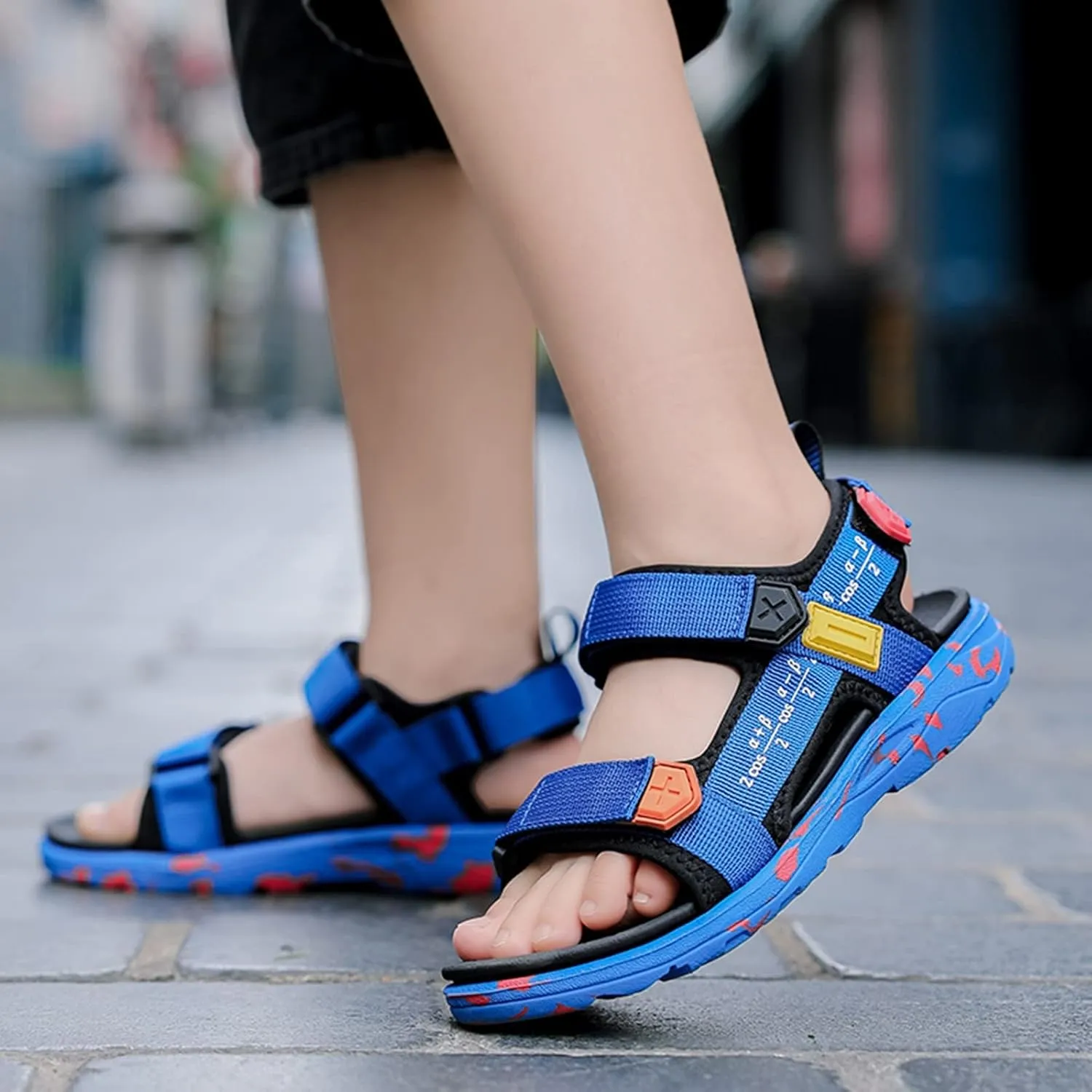 Children Shoes Beach Sandals Light Boy Sandals Big Children Soft Bottom Boy Beach Shoes Little Boy Shoes Size 2 (Blue, 2.5 Big Kids)