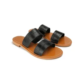 Couleur Pourpre - Mules Satya - Croco - Noir