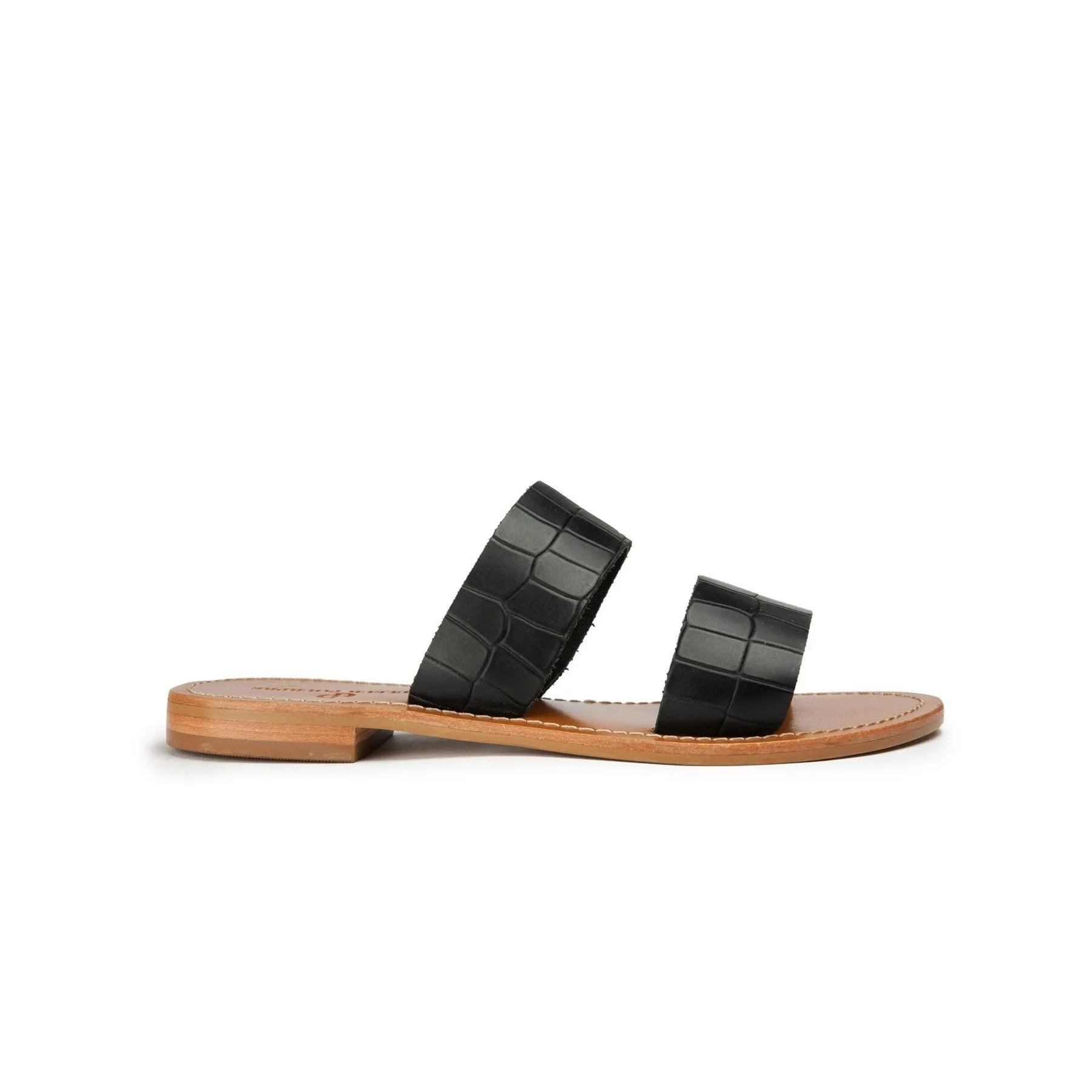 Couleur Pourpre - Mules Satya - Croco - Noir