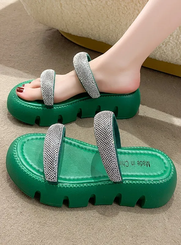 Diamond Sponge Cake Thick-soled Slippers