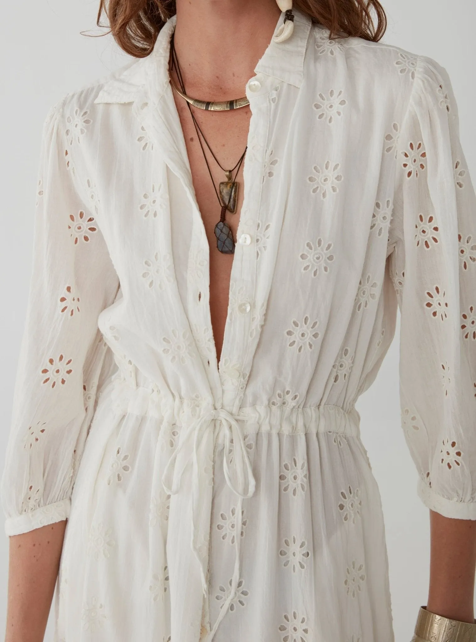 Elsa Dress - Schiffly Ivory
