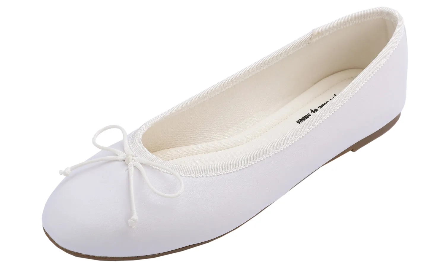 Feversole Women's Bow Tie Fashion Dress Slip On Shoes Round Toe Ballet Flat Vegan Napa