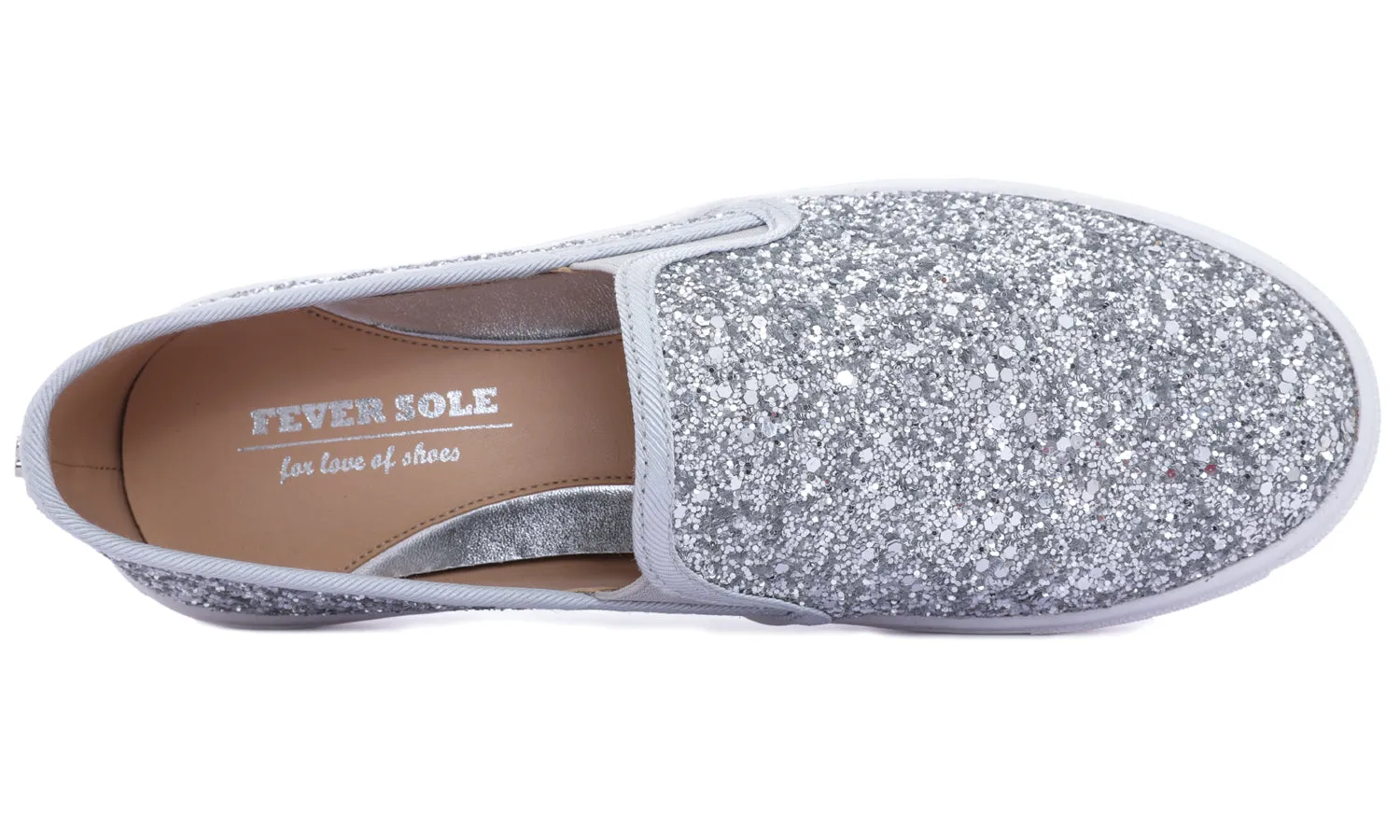 Feversole Women's Fashion Slip-On Sneaker Casual Flat Loafers Shiny Glitter