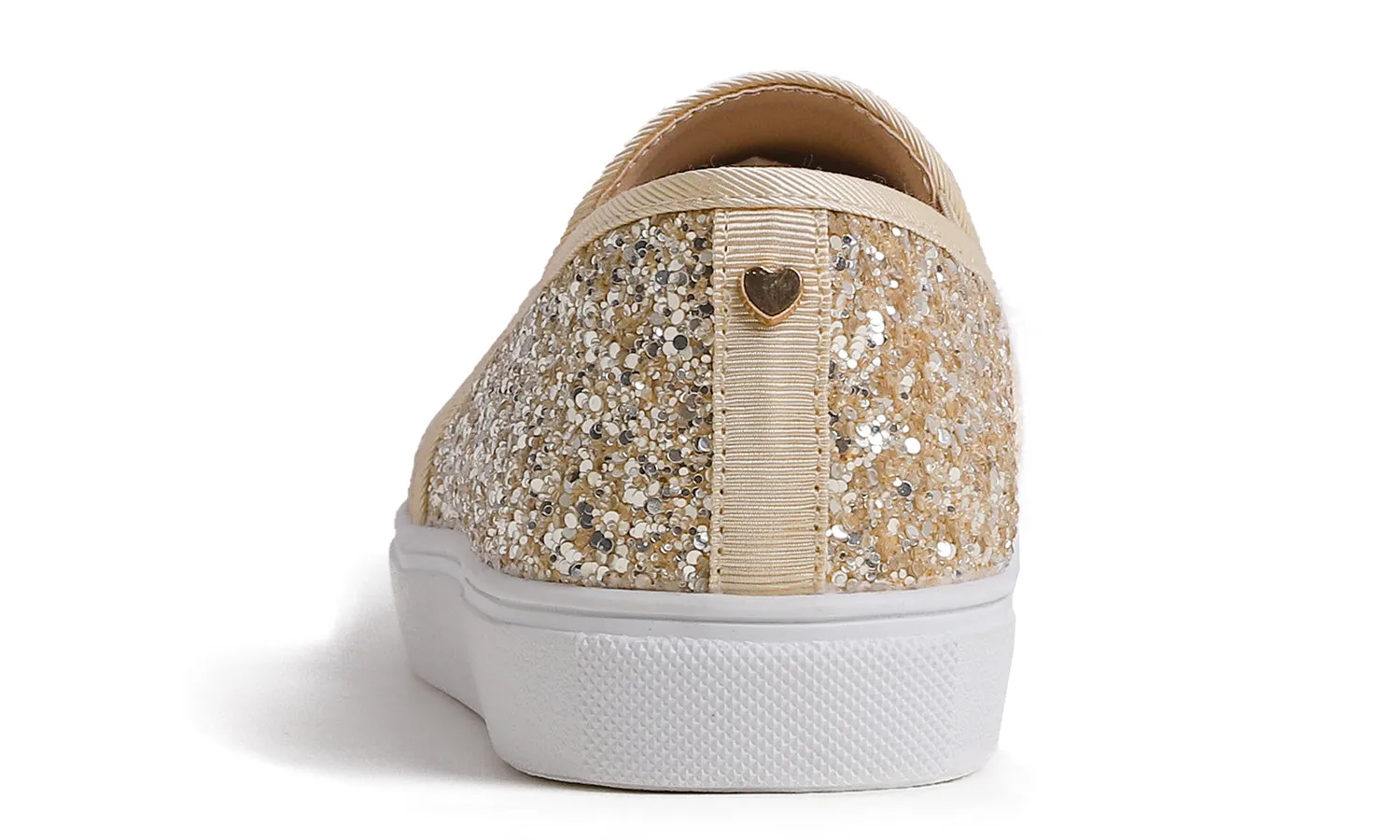 Feversole Women's Fashion Slip-On Sneaker Casual Flat Loafers Shiny Glitter