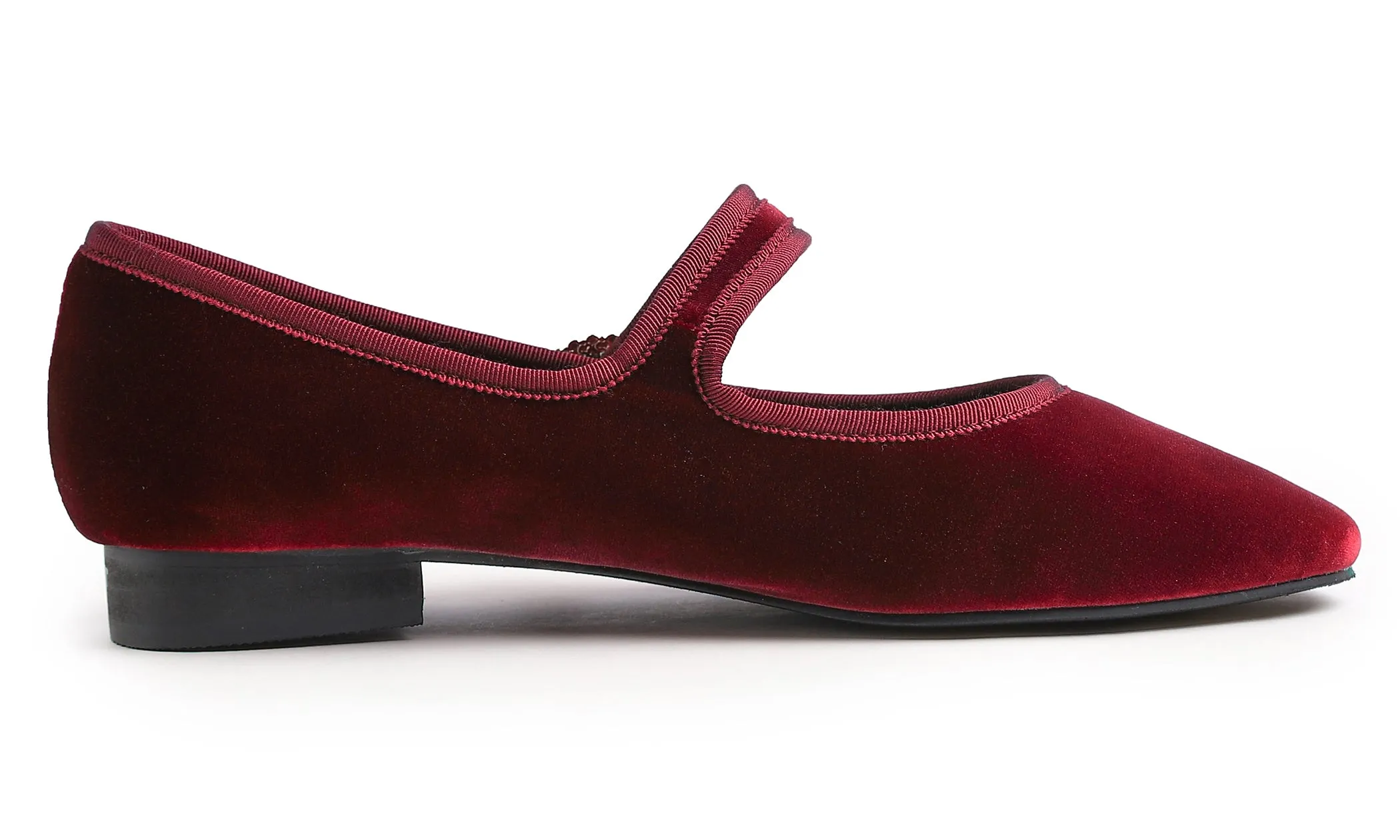 Feversole Women's Mary Jane Fashion Square Toe Easy Buckle Low Heel Slip On Flats Velvet Fur Lined Rhinestone