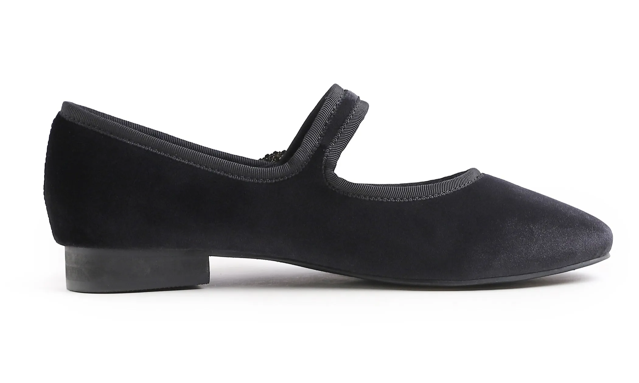 Feversole Women's Mary Jane Fashion Square Toe Easy Buckle Low Heel Slip On Flats Velvet Fur Lined Rhinestone