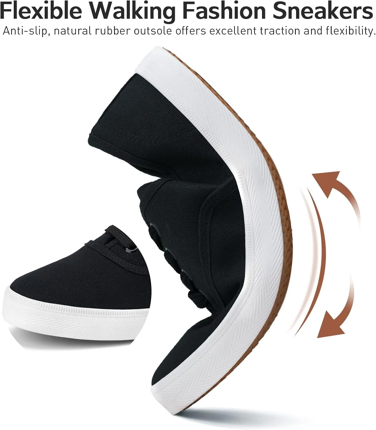 HEEZ Women's Canvas Sneaker Low Top Lace up Fashion Sneakers Casual Shoes Comfortable White Tennis Shoes for Women