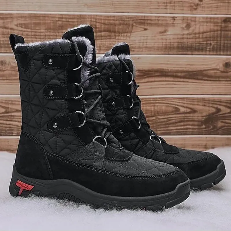 HOT SALE-Men's Genuine Leather Comfortable Snow Boots Warm Boots Combat Boots