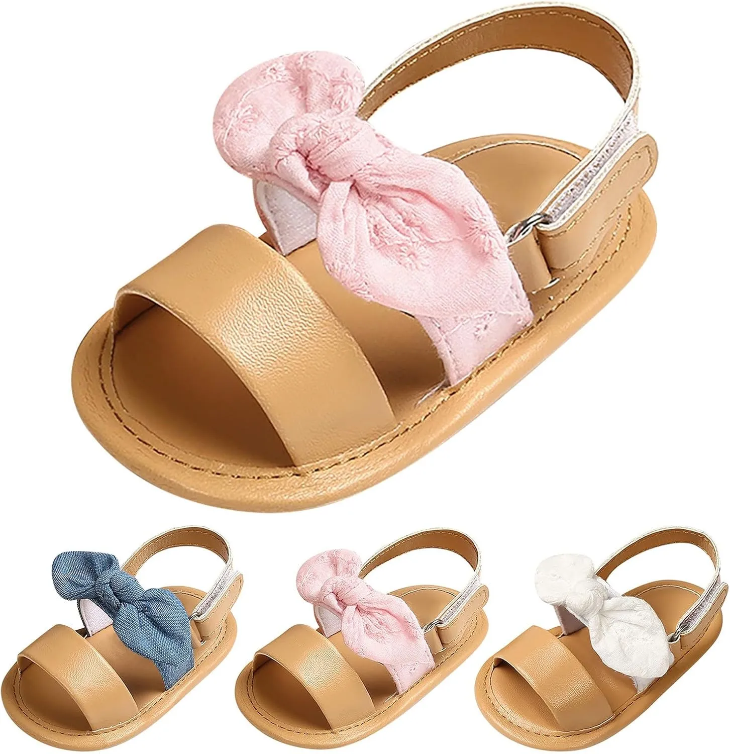 Infant Baby Shoes Boys And Girls Sandals Flat Soles Light Breathable Comfortable Hook Loop Bow With Kids Swim Shoes
