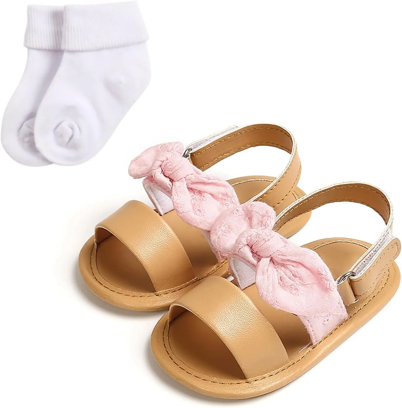 Infant Baby Shoes Boys And Girls Sandals Flat Soles Light Breathable Comfortable Hook Loop Bow With Kids Swim Shoes