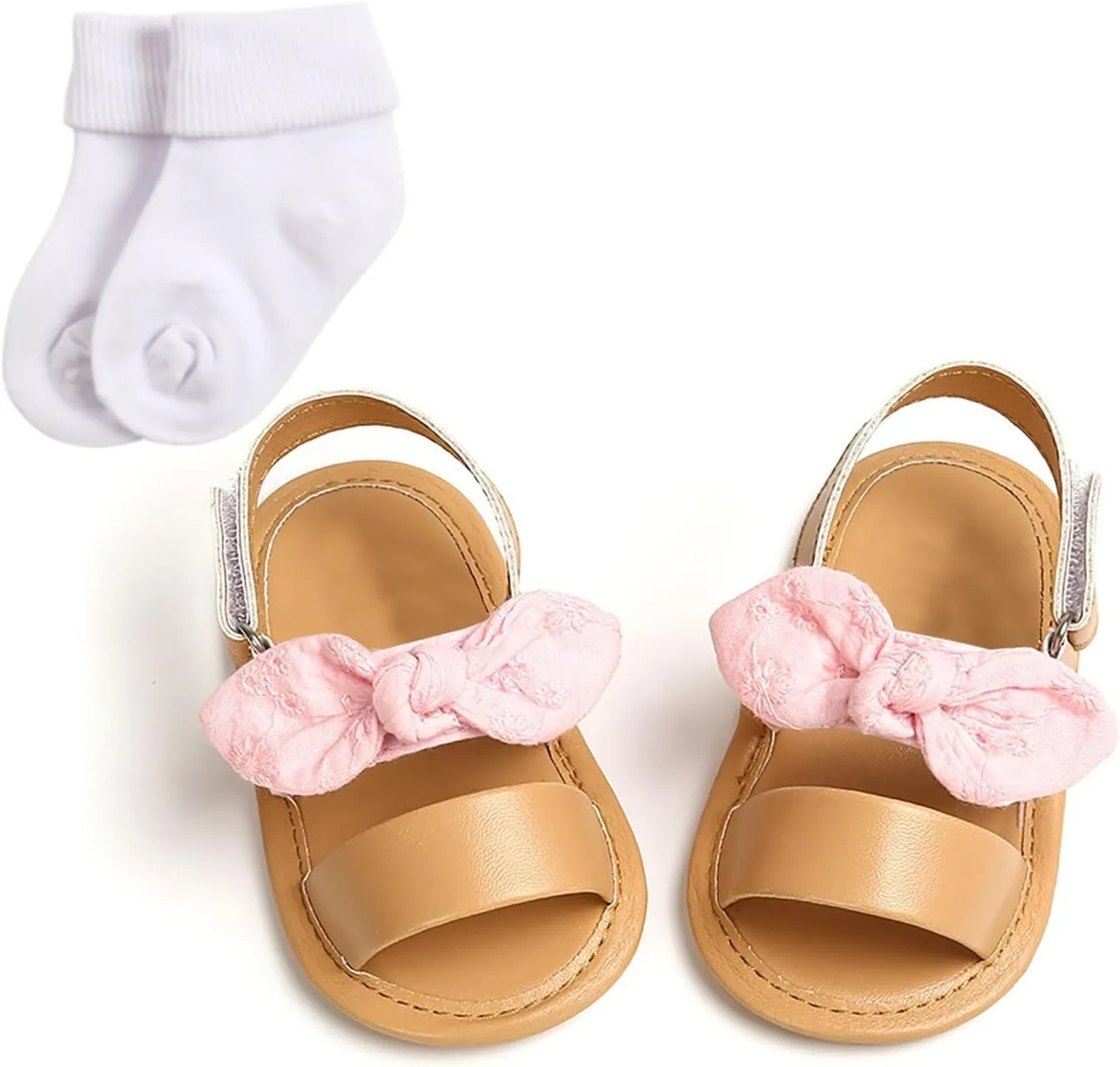 Infant Baby Shoes Boys And Girls Sandals Flat Soles Light Breathable Comfortable Hook Loop Bow With Kids Swim Shoes