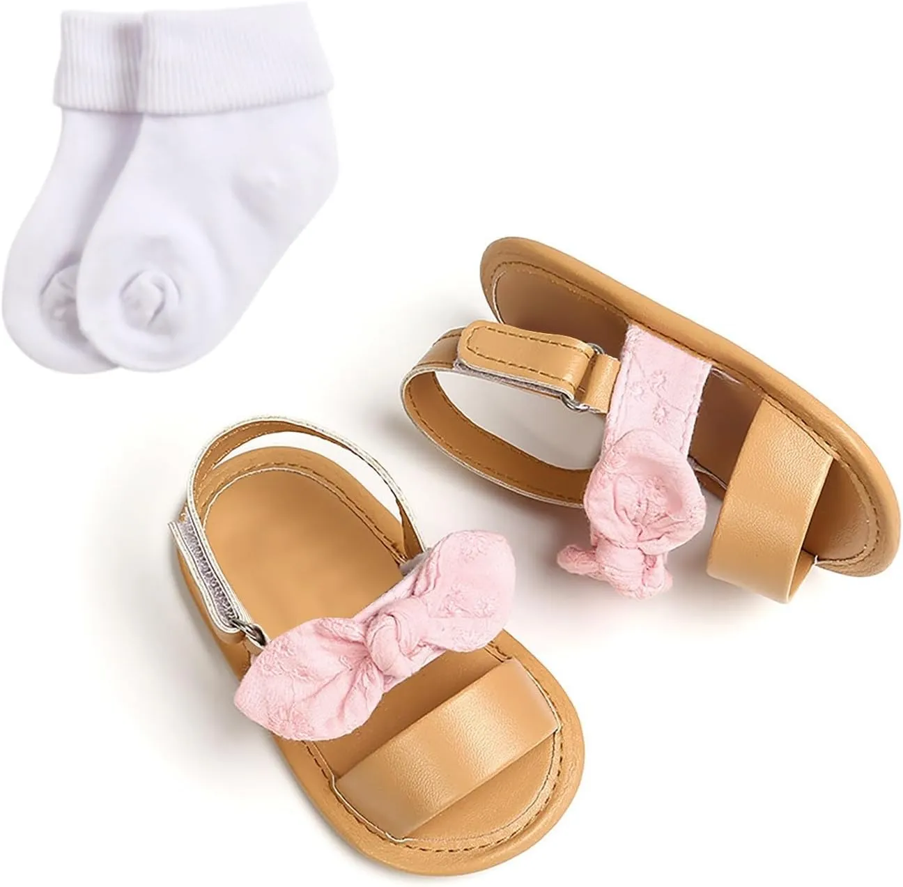Infant Baby Shoes Boys And Girls Sandals Flat Soles Light Breathable Comfortable Hook Loop Bow With Kids Swim Shoes