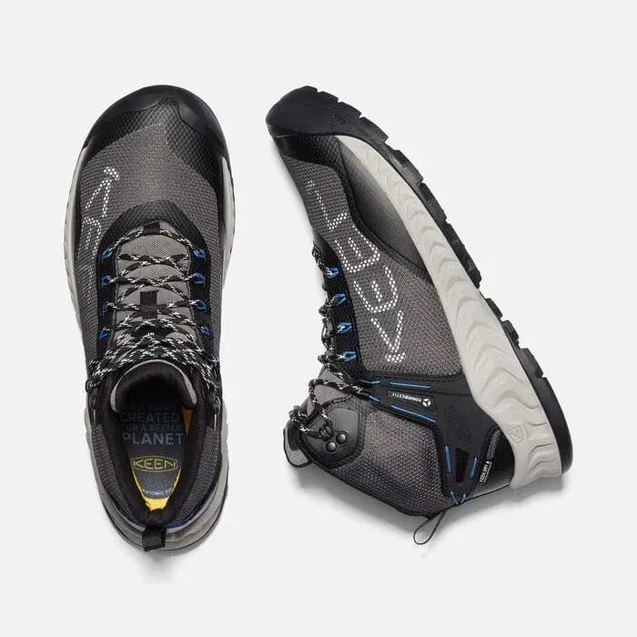 Keen Men's Nxis Evo Mid Waterproof Boots- Black/ Bright Cobalt