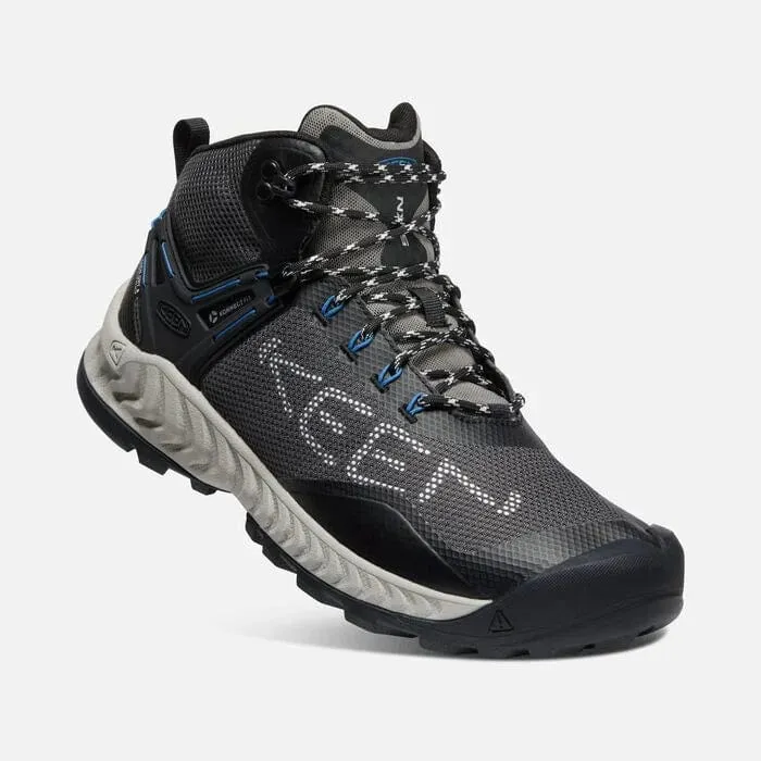Keen Men's Nxis Evo Mid Waterproof Boots- Black/ Bright Cobalt