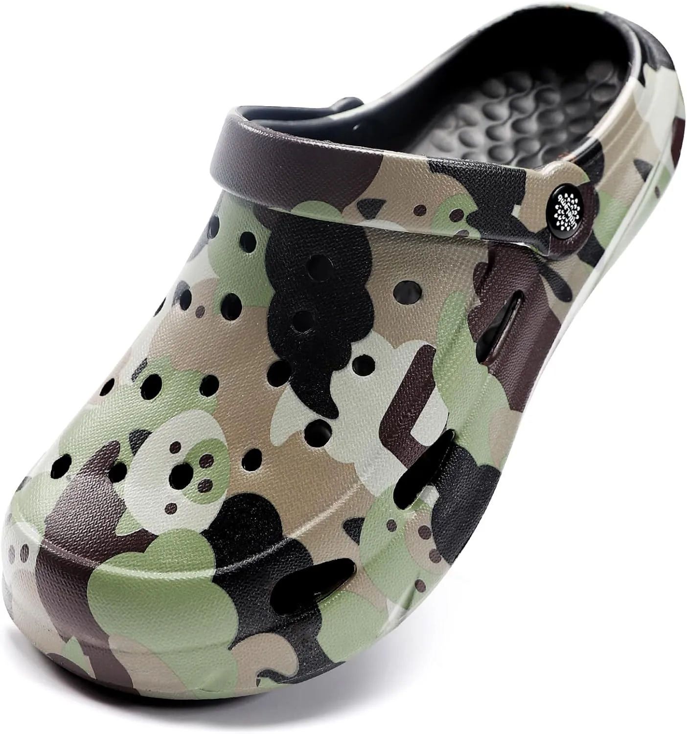 Kids Classic Camo Beach Clogs | Lightweight Water Sandals for Boys - Quick-Dry Non-Slip Light and Durable Little Kid/Big Kid