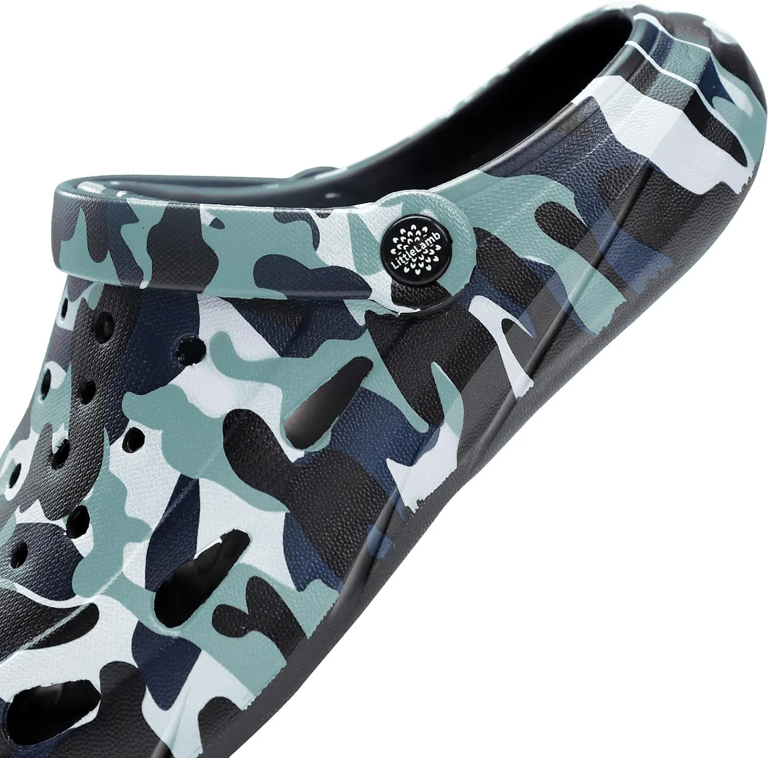 Kids Classic Camo Beach Clogs | Lightweight Water Sandals for Boys - Quick-Dry Non-Slip Light and Durable Little Kid/Big Kid