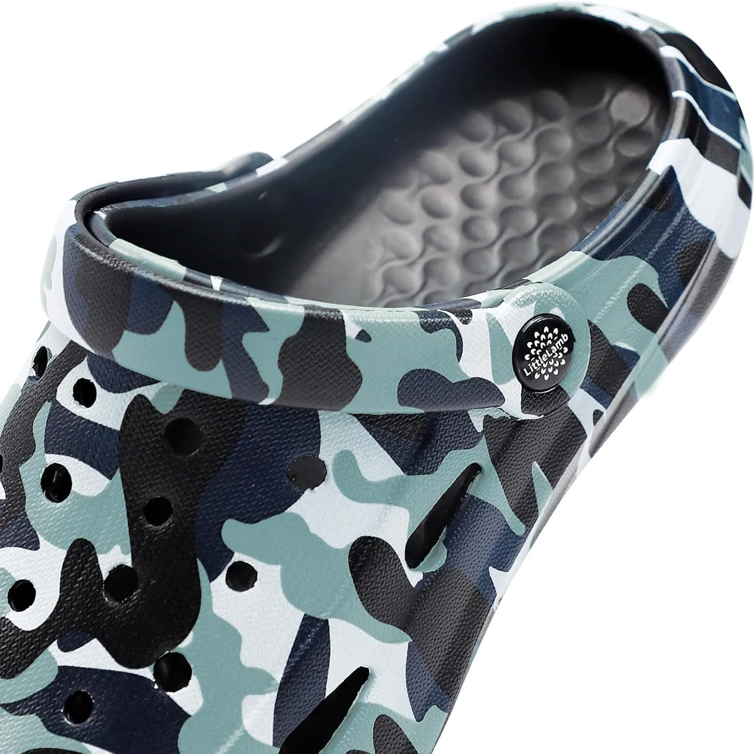 Kids Classic Camo Beach Clogs | Lightweight Water Sandals for Boys - Quick-Dry Non-Slip Light and Durable Little Kid/Big Kid
