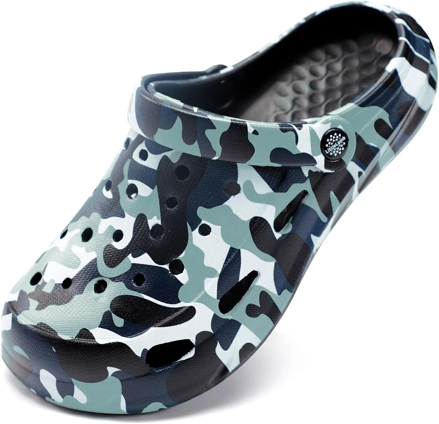 Kids Classic Camo Beach Clogs | Lightweight Water Sandals for Boys - Quick-Dry Non-Slip Light and Durable Little Kid/Big Kid