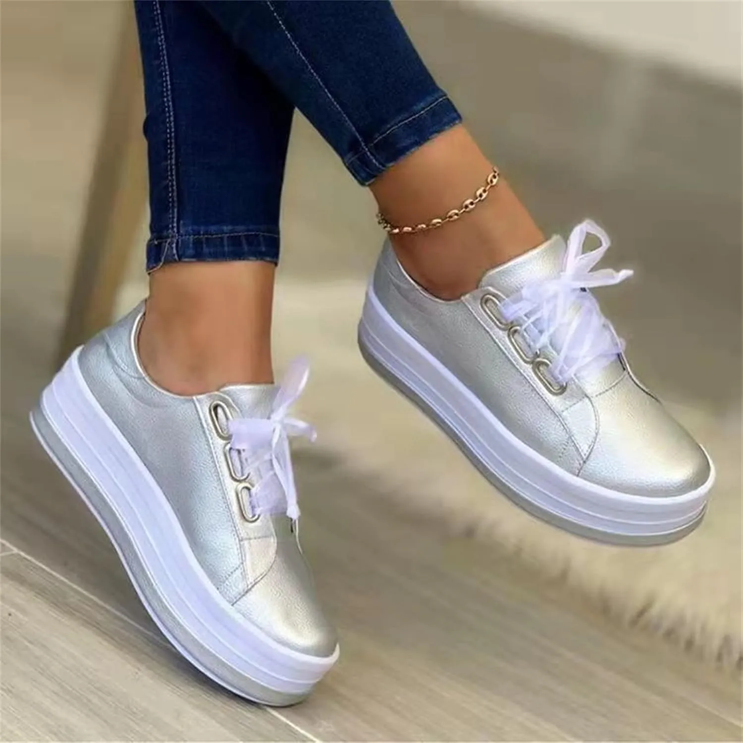 Ladmiple Shoes For Women Dressy Casual Flats Fashion Sneakers Breathable Comfortable Lightweight Walking Slip On Loafers