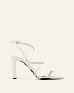 Lani High Heel Sandals White Leather