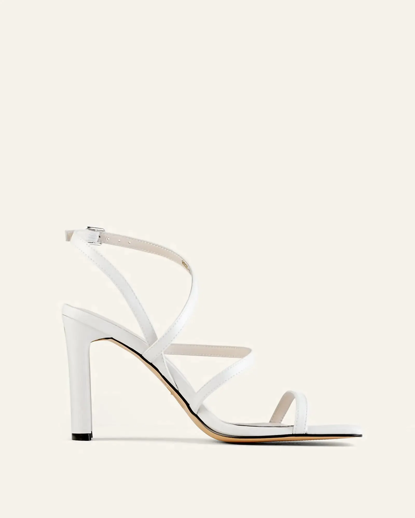 Lani High Heel Sandals White Leather