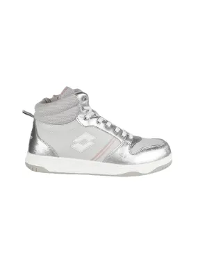 Lotto Scarpa da ginnastica da ragazza alta con Zip Rocket AMF Metal 218173 9F2 mushroom gray-white-silver