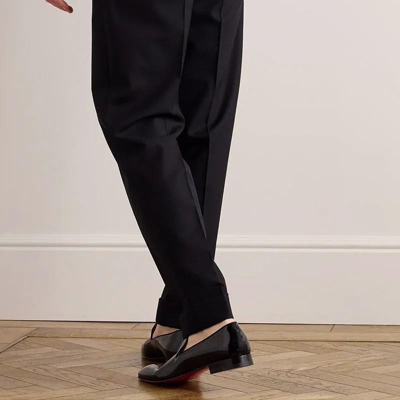 Man Round Toe Patent leather V cut Shoes