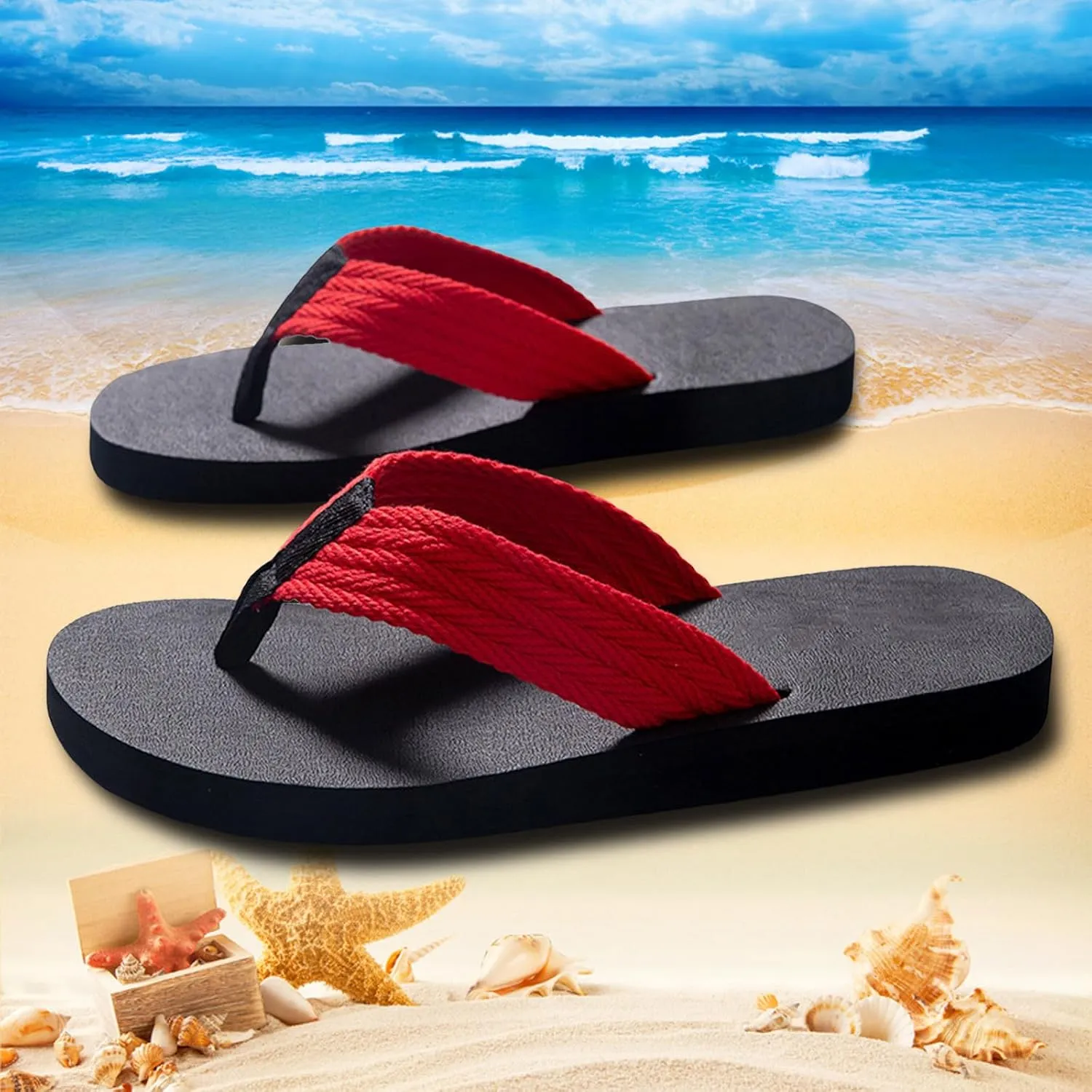 Men Summer Casual Outside Wear Beach Non Slip Breathable Flip Flops Toes Big Size Flat Mens Comfy Slippers Size 11