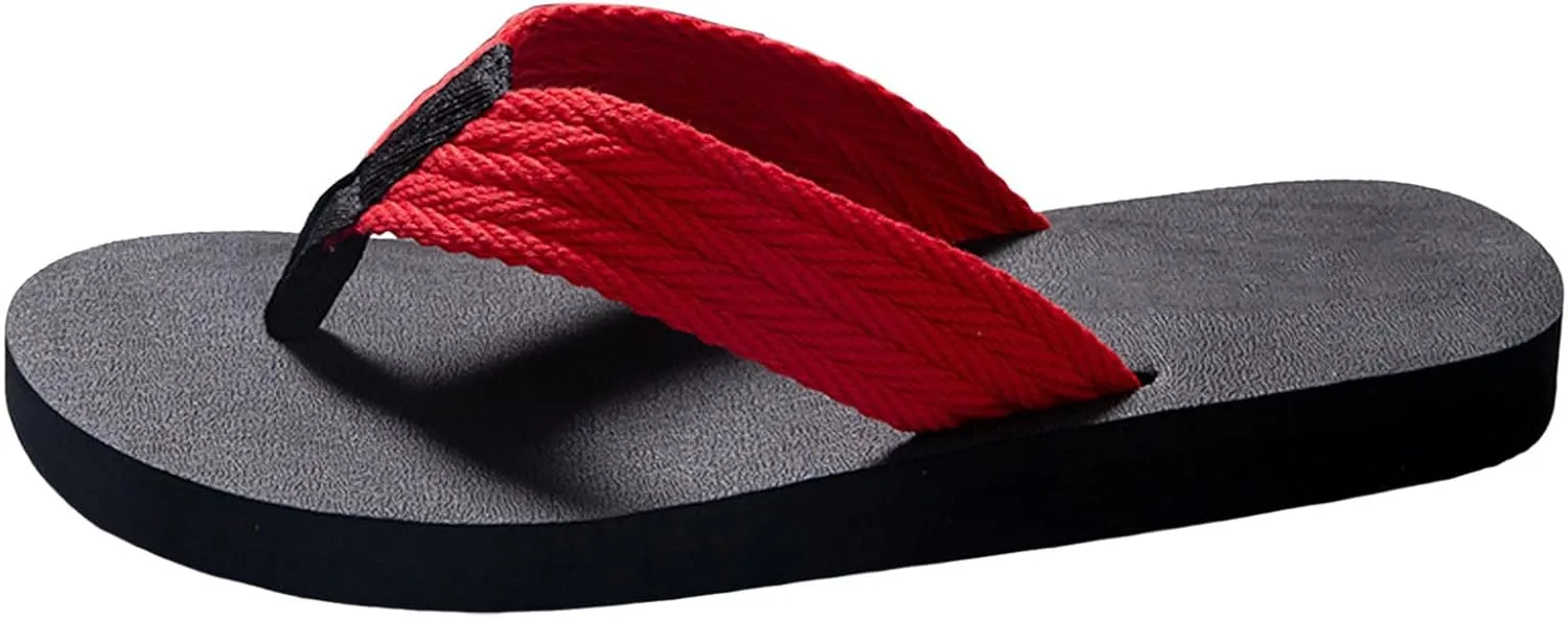 Men Summer Casual Outside Wear Beach Non Slip Breathable Flip Flops Toes Big Size Flat Mens Comfy Slippers Size 11
