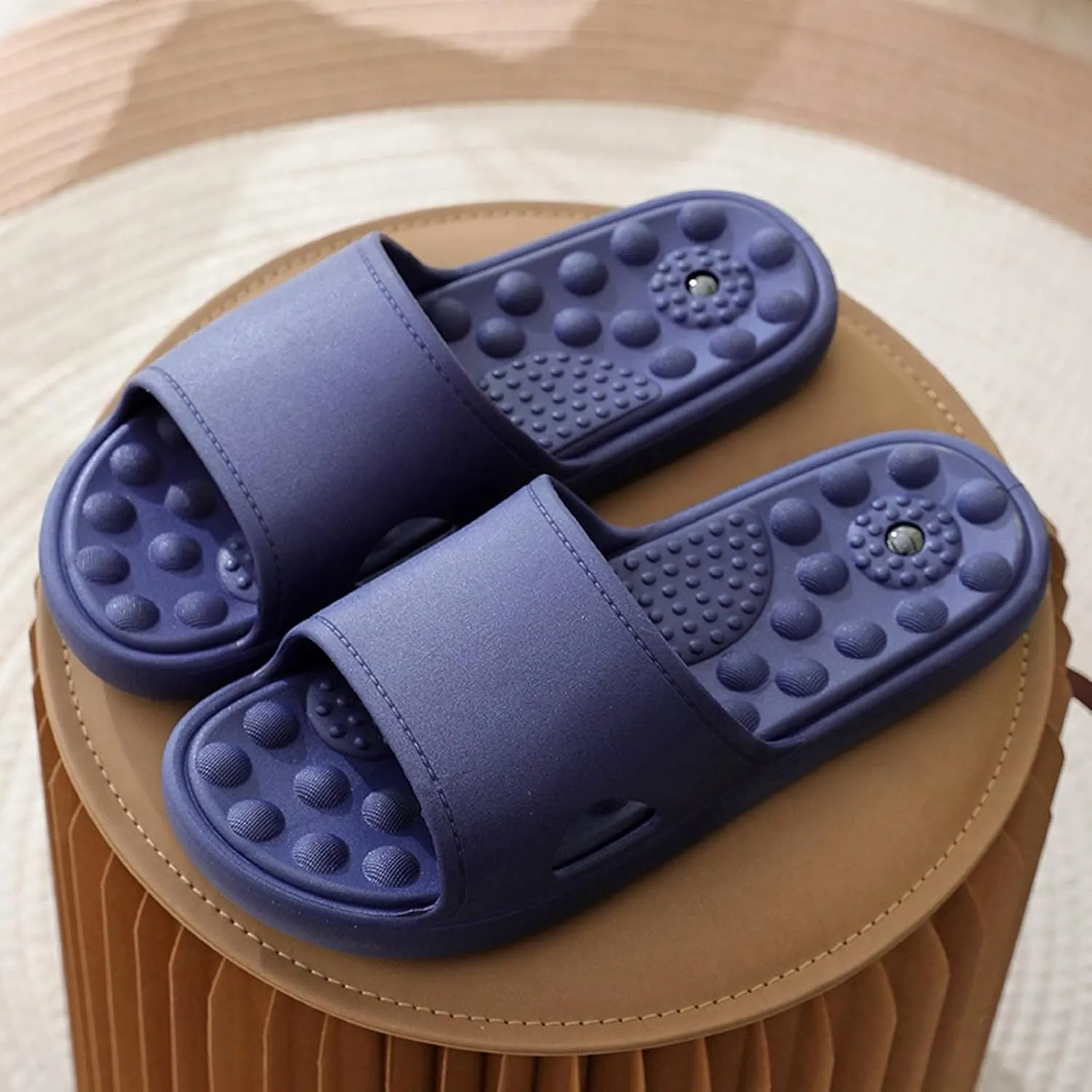 Mens Couple Shoes Solid Color Non Slip Foot Massage Slippers Summer Home Bathroom Platform Slippers Men S 11