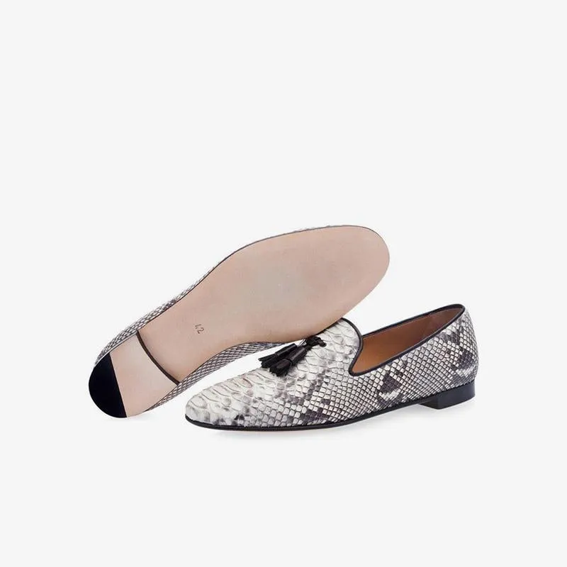 Men's Snakeskin Tassel Loafers