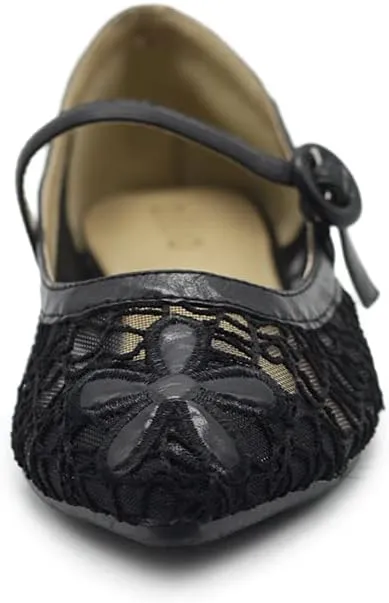 Ollio Women's Shoes Mary Jane Lace Breathable Comfort Ballet Flats NEW1827
