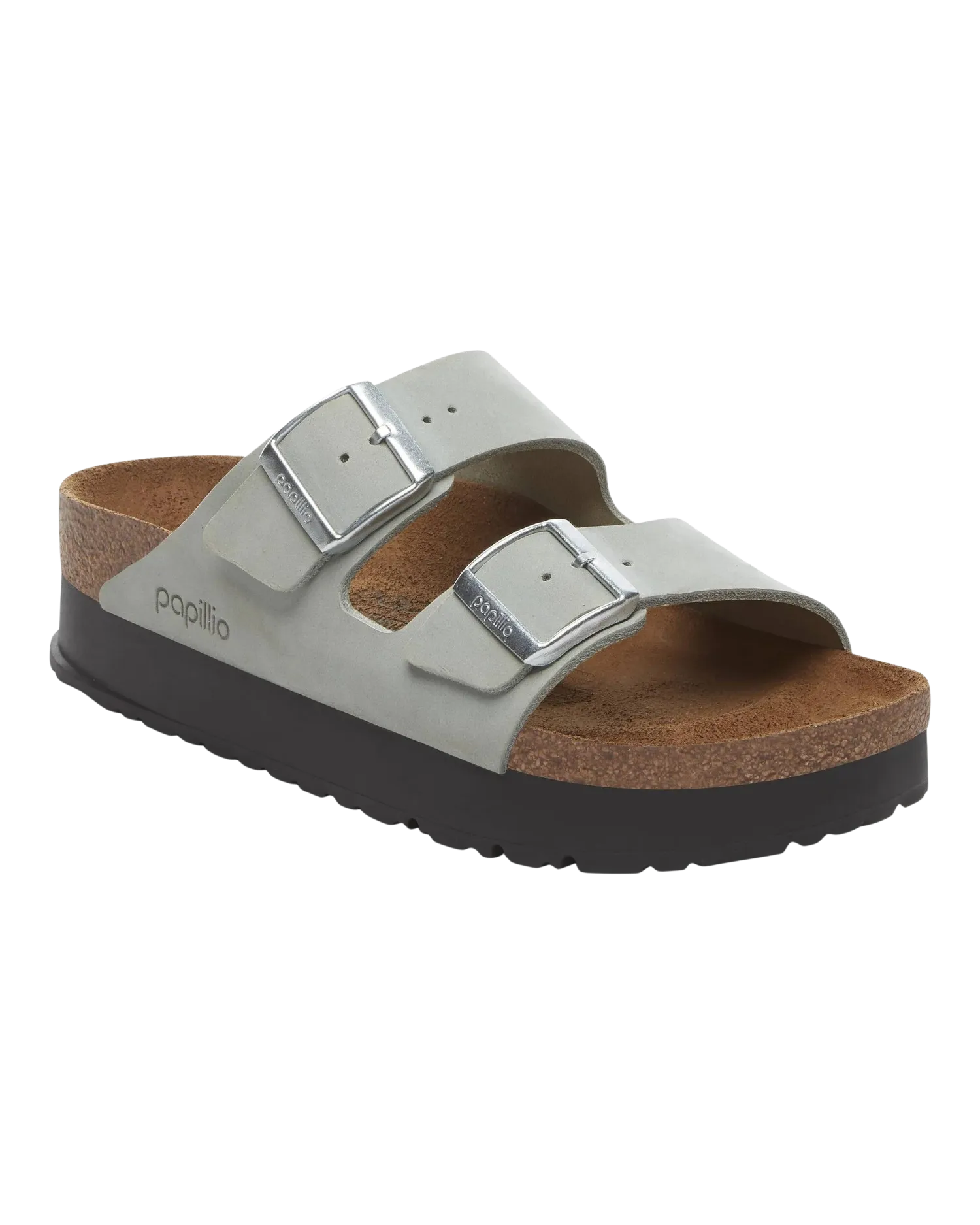 Papillio Arizona Flex Platform Nubuck Leather Sandals in Pure Sage