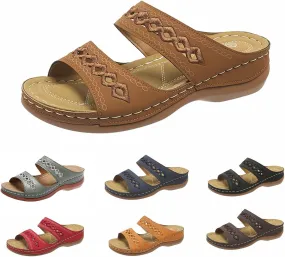 Sandals for Womens Trendy Comfortable Wedge Shoes Slip On Wide Width Sandals for Women Summer Casual Walking Sandal