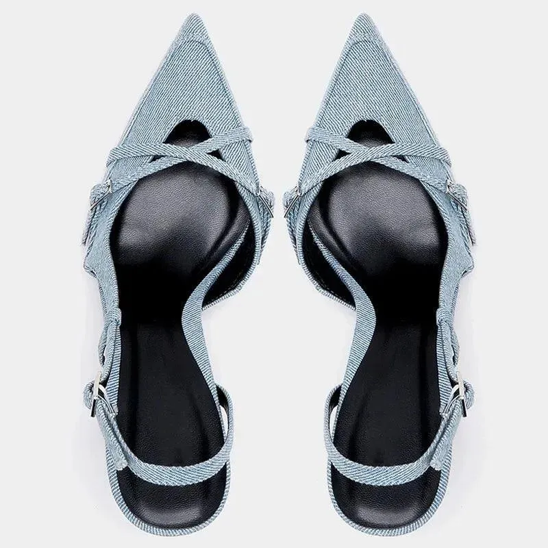 Sandals Women Sandals Summer Heels Pointed Toe
