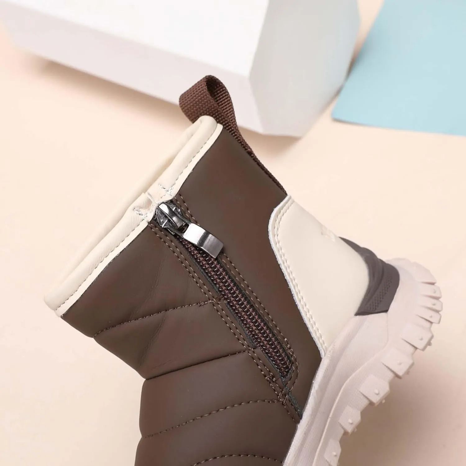 Snow Boots for Kids Comfortable Non Slip Plush Lining Big Boys Winter Boots Infant Walking Ankle Booties