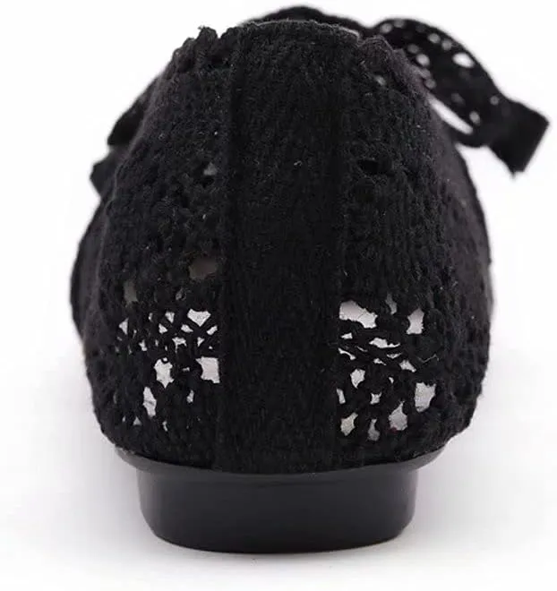 Stunner Women's Cut Out Breathable Lace Ballet Flats