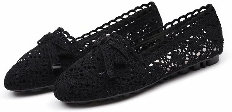 Stunner Women's Cut Out Breathable Lace Ballet Flats