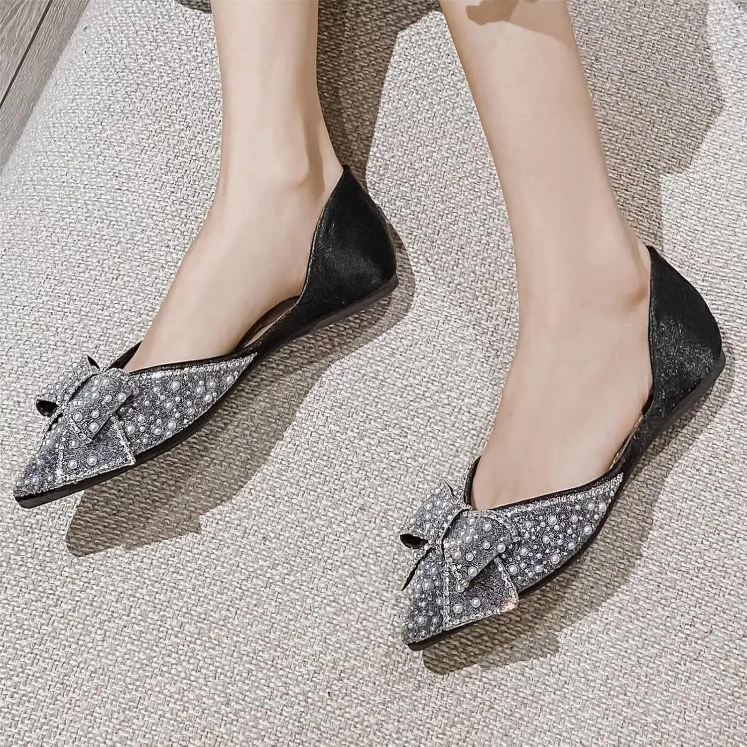Stunner Womens Flats Comfortable Pointed Toe Flats Shoes Bowknot Breathable Dress Flats for Women