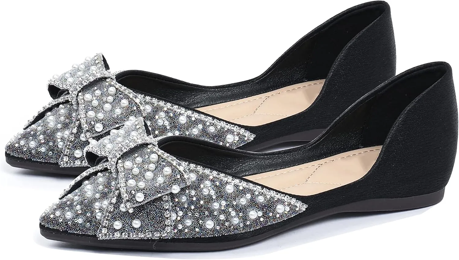 Stunner Womens Flats Comfortable Pointed Toe Flats Shoes Bowknot Breathable Dress Flats for Women