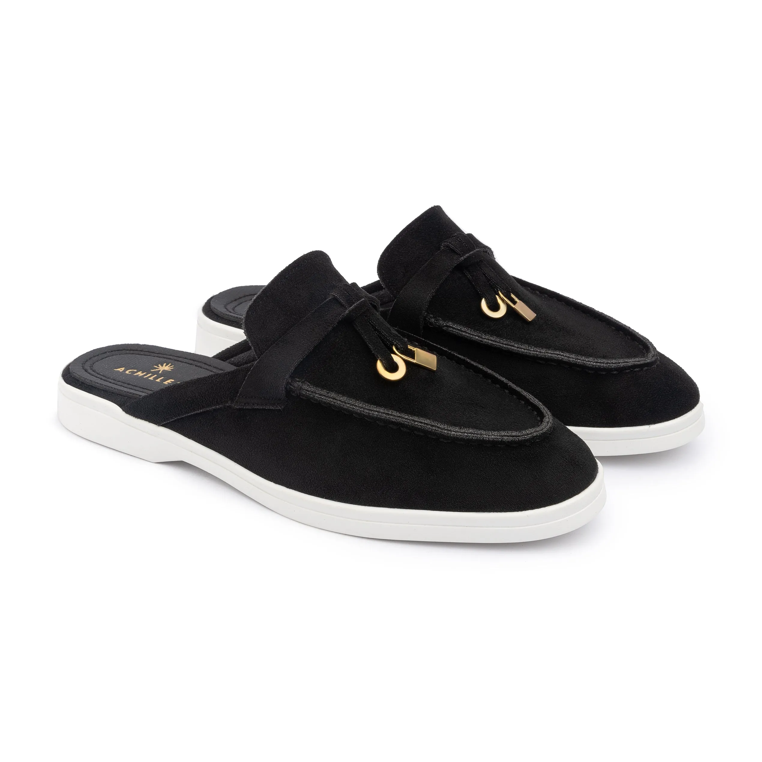 Tassel Suede Summer Mules - Black